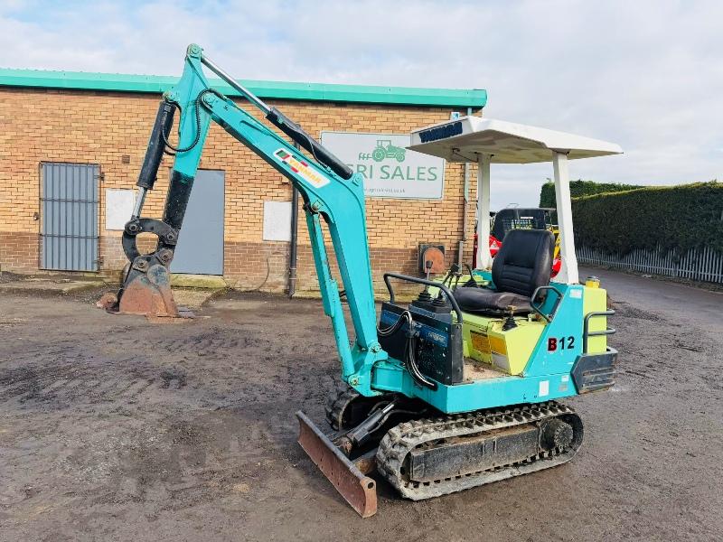YANMAR B12 RUBBER TRACKED MINI EXCAVATOR*C/W BUCKET*VIDEO*