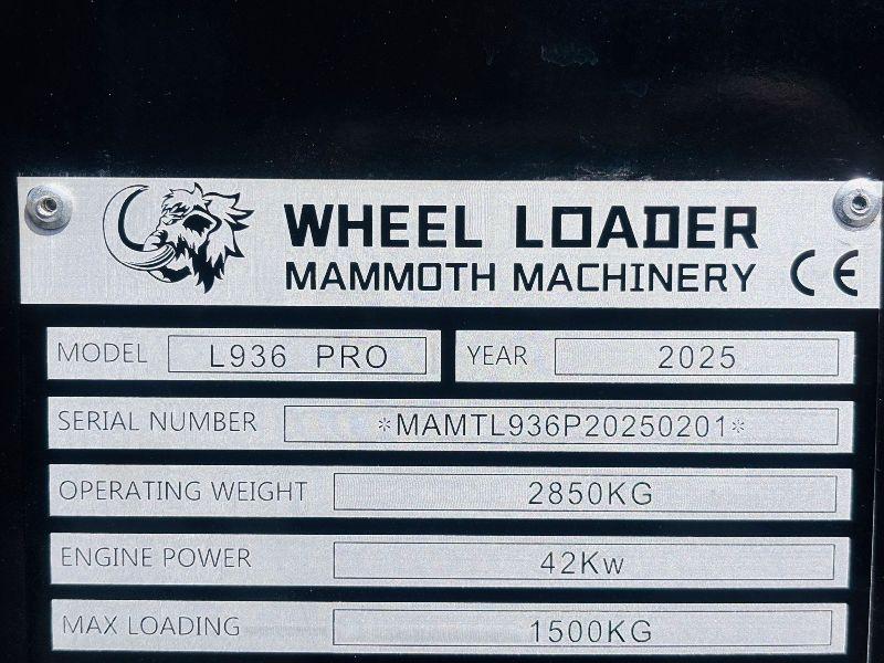 *BRAND NEW* UNUSED*2025 MAMMOTH L936 PRO FRONT LOADER*CHOICE OF 2*VIDEO*