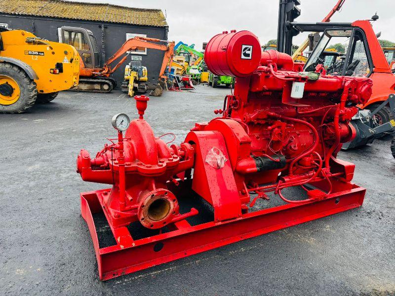 CUMMINGS N-855-F 6 INCH WATER PUMP *C/W 6 CYLINDER ENGINE*VIDEO*