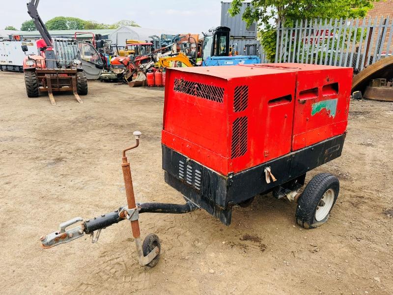 15KVA TOWABLE GENERATOR*C/W 3 CYLINDER KUBOTA ENGINE*VIDEO*