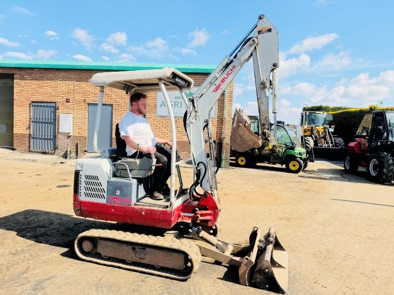 TAKEUCHI TB016 EXCAVATOR*C/W EXPANDING TRACKS*YEAR 2013*VIDEO*
