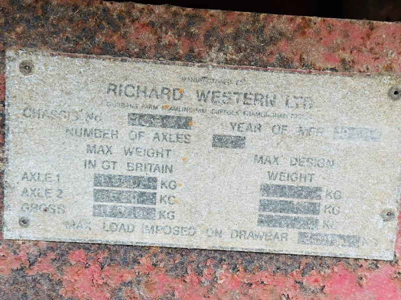 RICHARD WESTERN 12 TONNE TIPPING TRAILER*VIDEO*