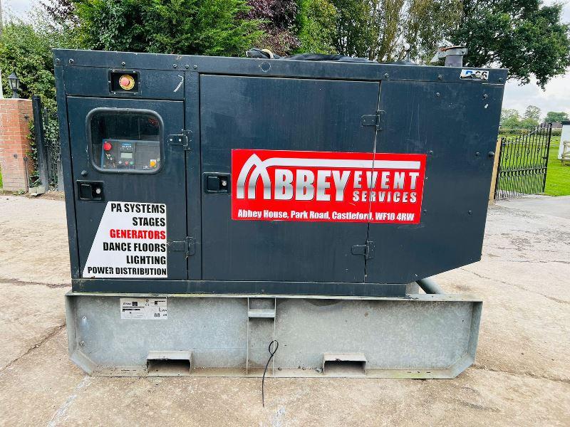 SDMO R66C2 60KVA GENERATOR *YEAR 2010* C/W JOHN DEERE ENGINE *VIDEO*