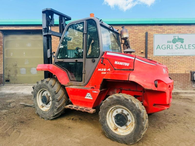 MANITOU M26-4 ROUGH TERRAIN FORKLIFT*YEAR 2016*C/W PALLET TINES*VIDEO*