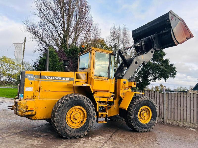  VOLVO L90C 4WD LOADING SHOVEL C/W TOE TIP BUCKET *VIDEO*