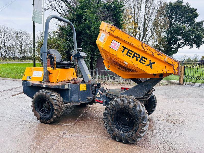 TEREX TA3 4WD SWIVEL TIP DUMPER *YEAR 2012, 1422 HOURS* C/W KUBOTA ENGINE *VIDEO*