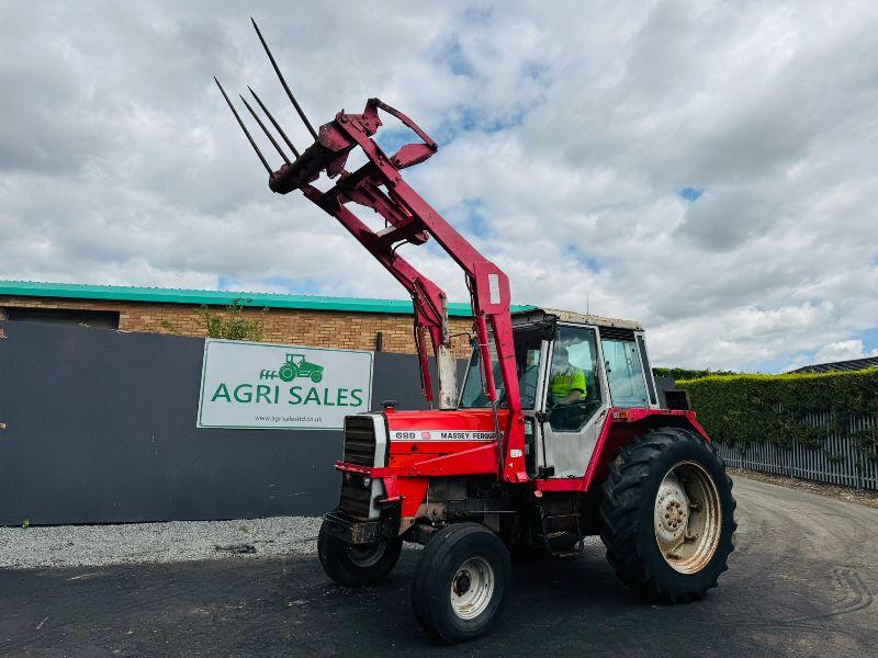 MASSEY FERGUSON 698*C/W FRONT LOADER AND MUCKFORK*VIDEO*