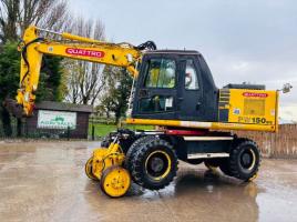 KOMATSU PW150ES-6K 4WD WHEELED EXCAVATOR C/W QUICK HITCH & RAILWAY GEAR *VIDEO*