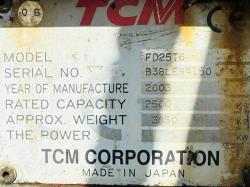 TCM FD25T6 FORKLIFT*C/W ISUZU ENGINE*VIDEO*