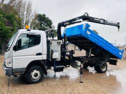 MITSUBISHI CANTER 7C18 4X2 TIPPER LORRY C/W HIAB CRANE *VIDEO*