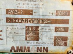 AMMANN AV12-2 VIBRATING DOUBLE DRUM ROLLER*C/W ROLL BAR*VIDEO*