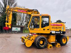 O&K MH5Z 4WD WHEELED EXCAVATOR C/W RAILWAY GEAR & 4 X SUPPORT LEGS *VIDEO*