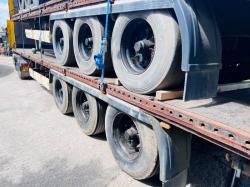 KRONE SDP 27 TRI-AXLE FLAT BED TRAILER * KRONE STACK OF 3 TRAILERS *VIDEO*