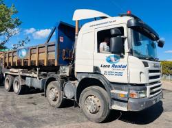 SCANIA P380 8X4 HOOKLOADER *C/W BIN*VIDEO*