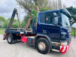 SCANIA P230 4X2 SKIP LORRY C/W MANUAL GEAR BOX & PUSH OUT ARMS *VIDEO*