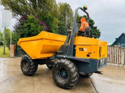 TEREX TA9 4WD DUMPER *YEAR 2014 , 3074 HOURS* C/W ROLE BAR *VIDEO*