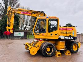 O&K MH5Z 4WD WHEELED EXCAVATOR C/W RAILWAY GEAR & 4 X SUPPORT LEGS *VIDEO*