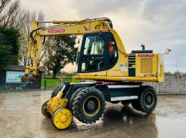 KOMATSU PW130ES-6K 4WD WHEELED EXCAVATOR C/W QUICK HITCH & RAILWAY GEAR *VIDEO*