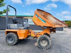 AUSA 400 AHG 4 TONNE SWIVLE TIP DUMPER *C/W ROLL BAR*VIDEO*