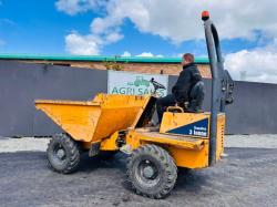 THWAITES MACH570 3 TONNE STRAIGHT TIP DUMPER*READING 1977 HOURS*VIDEO*
