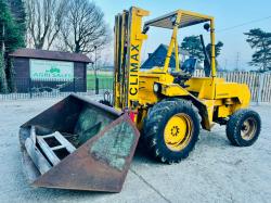 COVENTRY CLIMAX ROUGH TERRIAN DIESEL FORK LIFT C/W PALLET TINES 