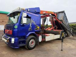VOLVO FE320 HOOK LOADER LORRY*C/W PALFINGER CRANE*VIDEO*