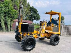 THWAITES ALL DRIVE 4WD DUMPER C/W HYDRAULIC POST DRIVER & PERKINS ENGINE *VIDEO*