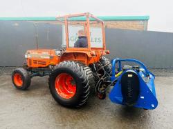 KUBOTA L4150 4WD TRACTOR*C/W RYETECH FLAIL MULCHER*VIDEO*
