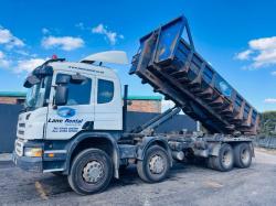 SCANIA P380 8X4 HOOKLOADER *C/W BIN*VIDEO*