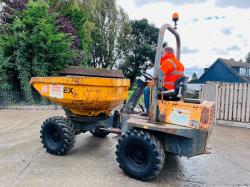 TEREX 3000 4WD SWIVEL TIP DUMPER C/W ROLE BAR & KUBOTA ENGINE *VIDEO*