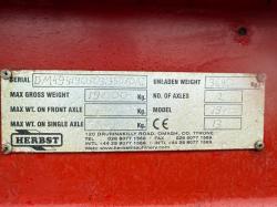 HERBST 19 TONNE TWIN AXLE TRAILER*C/W BONFIGLIOLI P10200 CRANE*VIDEO*