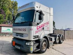RENAULT PREMIUM 420 DCI  6X2 TRACTOR UNIT C/W MID LIFT & ZF MANUAL GEAR BOX *VIDEO*