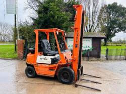 TOYOTA 4FD25 DIESEL FORKLIFT C/W 2 STAGE MAST *VIDEO*