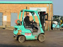 MITSUBISHI FG18N FORKLIFT*C/W SIDESHIFT AND PALLET TINES*VIDEO*