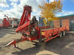 HERBST 19 TONNE LOW LOADER TRAILER*C/W ATLAS AK100.1 CRANE*VIDEO*
