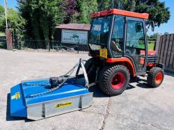 KUBOTA B2410 4WD COMPACT TRACTOR C/W FLEMMING TOPPER & FRONT WEIGHTS *VIDEO*
