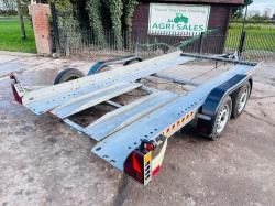 BRIAN JAMES TWIN-AXLE CAR TRANSPORTER TRAILER C/W LOADING RAMPS *VIDEO*