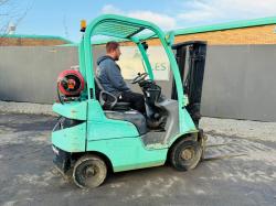 MITSUBISHI FG15N GAS FORKLIFT*C/W PALLET TINES*VIDEO*