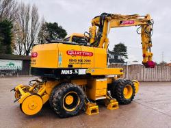 O&K MH5Z 4WD WHEELED EXCAVATOR C/W RAILWAY GEAR & 4 X SUPPORT LEGS *VIDEO*