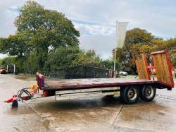 TWIN AXLE DRAG TRAILER * 23 FOOT LONG * C/W HYDRAULIC RAMPS *VIDEO*
