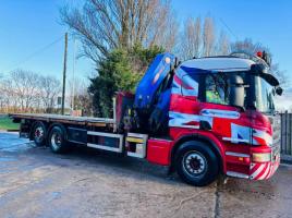 SCANIA P320 6X2 FLAT BED LORRY *YEAR 2011, CRANE NOT INCLUDED* C/W REAR LIFT & STEER *VIDEO*