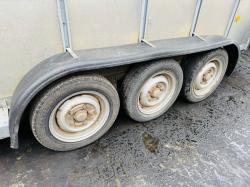 IFOR WILLIAMS TRI AXLE 14FT X 7FT CATTLE TRAILER*C/W 2 PARTITIONS*VIDEO*