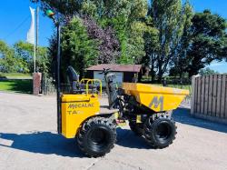 MECALAC TA1HT 1 TON HIGH TIP DUMPER *YEAR 2018, 1362 HOURS* C/W ROLE BAR *VIDEO*