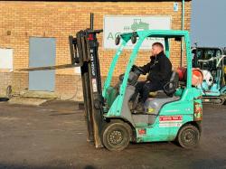 MITSUBISHI FG18N FORKLIFT*C/W SIDESHIFT AND PALLET TINES*VIDEO*