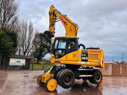 KOMATSU PW160ES-7K 4WD WHEELED EXCAVATOR C/W QUICK HITCH & RAILWAY GEAR *VIDEO*