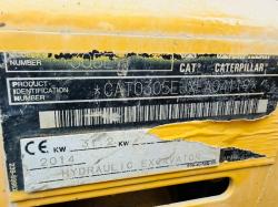 CATERPILLAR 305E EXCAVATOR*C/W GRAPPLE*YEAR 2014*5843 HOURS*VIDEO*