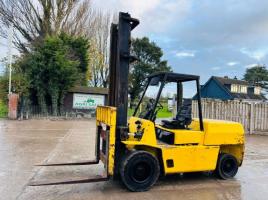 HYSTER DIESEL FORKLIFT C/W 2 STAGE MAST & PERKINS ENGINE *VIDEO*