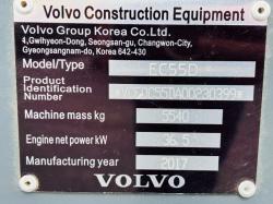 VOLVO EC55D RUBBER BLOCK TRACKS EXCAVATOR *YEAR 2017*C/W BUCKET*VIDEO*