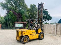 HYSTER DIESEL FORKLIFT C/W 2 STAGE MAST & PERKINS ENGINE *VIDEO*