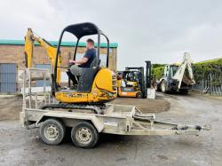 JCB 8014CTS EXCAVATOR*C/W DOUBLE AXLE PLANT TRAILER*YEAR 2010*VIDEO*